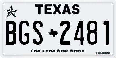 TX license plate BGS2481