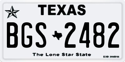TX license plate BGS2482