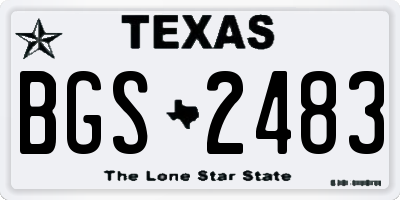TX license plate BGS2483