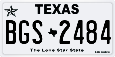 TX license plate BGS2484