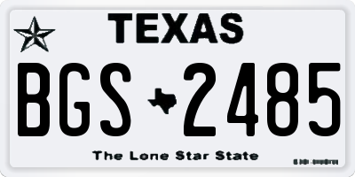TX license plate BGS2485