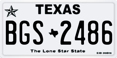TX license plate BGS2486