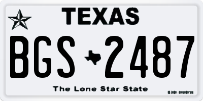 TX license plate BGS2487