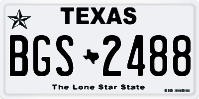 TX license plate BGS2488