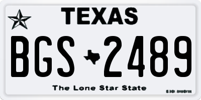 TX license plate BGS2489
