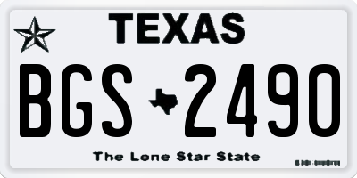 TX license plate BGS2490