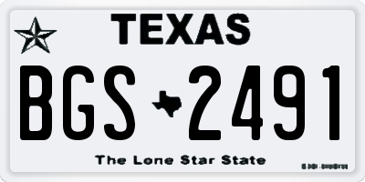 TX license plate BGS2491
