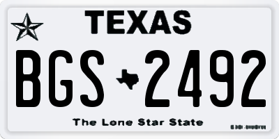 TX license plate BGS2492