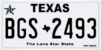 TX license plate BGS2493
