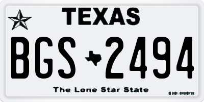 TX license plate BGS2494