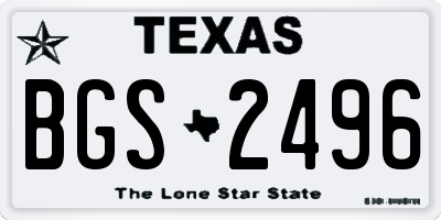 TX license plate BGS2496