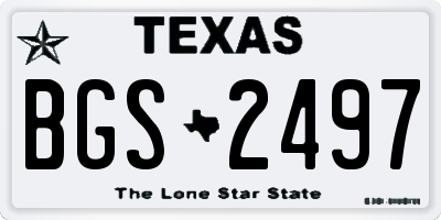 TX license plate BGS2497