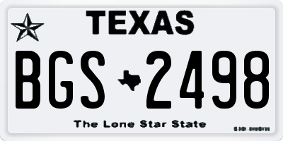 TX license plate BGS2498
