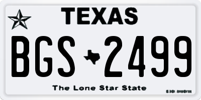 TX license plate BGS2499