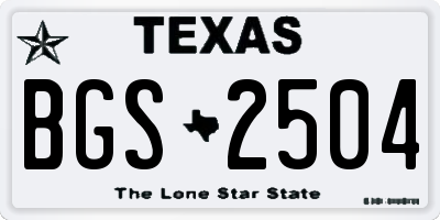 TX license plate BGS2504