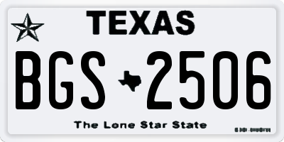 TX license plate BGS2506