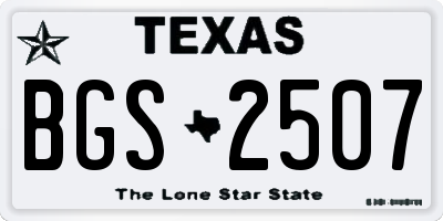 TX license plate BGS2507