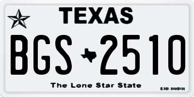 TX license plate BGS2510