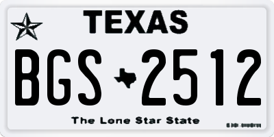TX license plate BGS2512