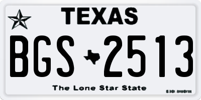 TX license plate BGS2513