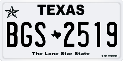 TX license plate BGS2519