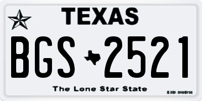 TX license plate BGS2521