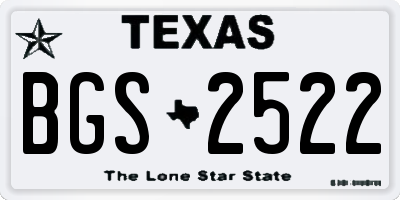 TX license plate BGS2522