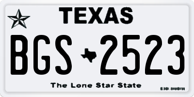 TX license plate BGS2523