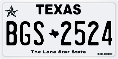 TX license plate BGS2524