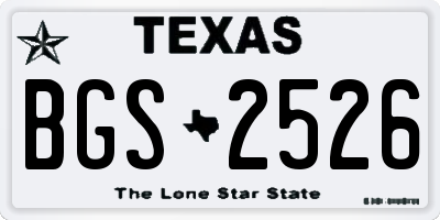 TX license plate BGS2526