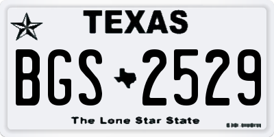 TX license plate BGS2529