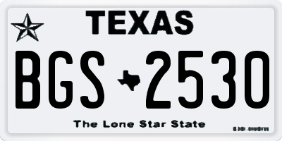 TX license plate BGS2530