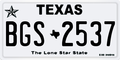 TX license plate BGS2537