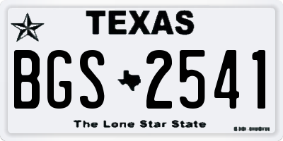 TX license plate BGS2541