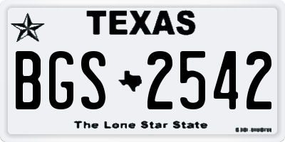 TX license plate BGS2542