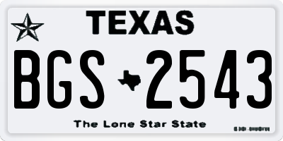 TX license plate BGS2543
