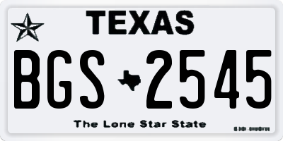 TX license plate BGS2545