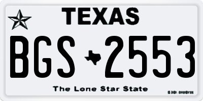 TX license plate BGS2553