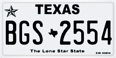 TX license plate BGS2554
