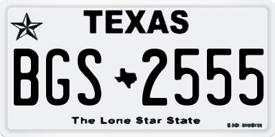 TX license plate BGS2555