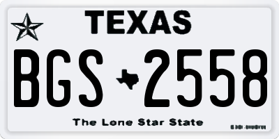 TX license plate BGS2558