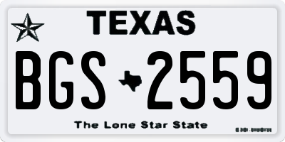 TX license plate BGS2559