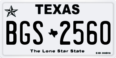 TX license plate BGS2560