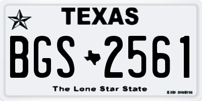 TX license plate BGS2561