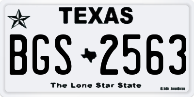 TX license plate BGS2563