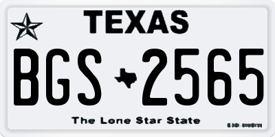 TX license plate BGS2565