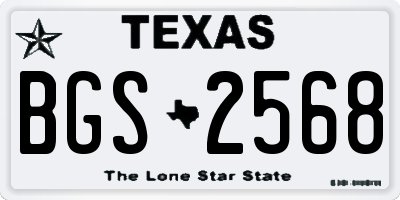 TX license plate BGS2568