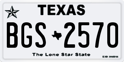 TX license plate BGS2570
