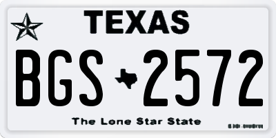 TX license plate BGS2572