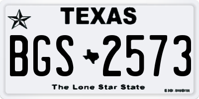 TX license plate BGS2573